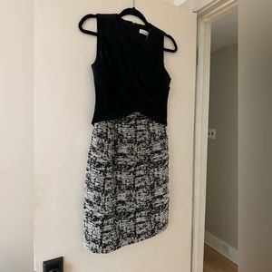 Like New Calvin Klein Workwear Sheath Dress Sz 4 Tweed/ Suede look